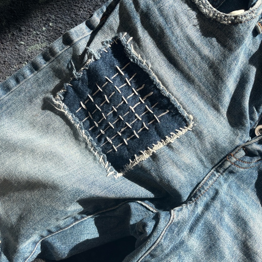 Madewell patchwork cruiser straight - image 5